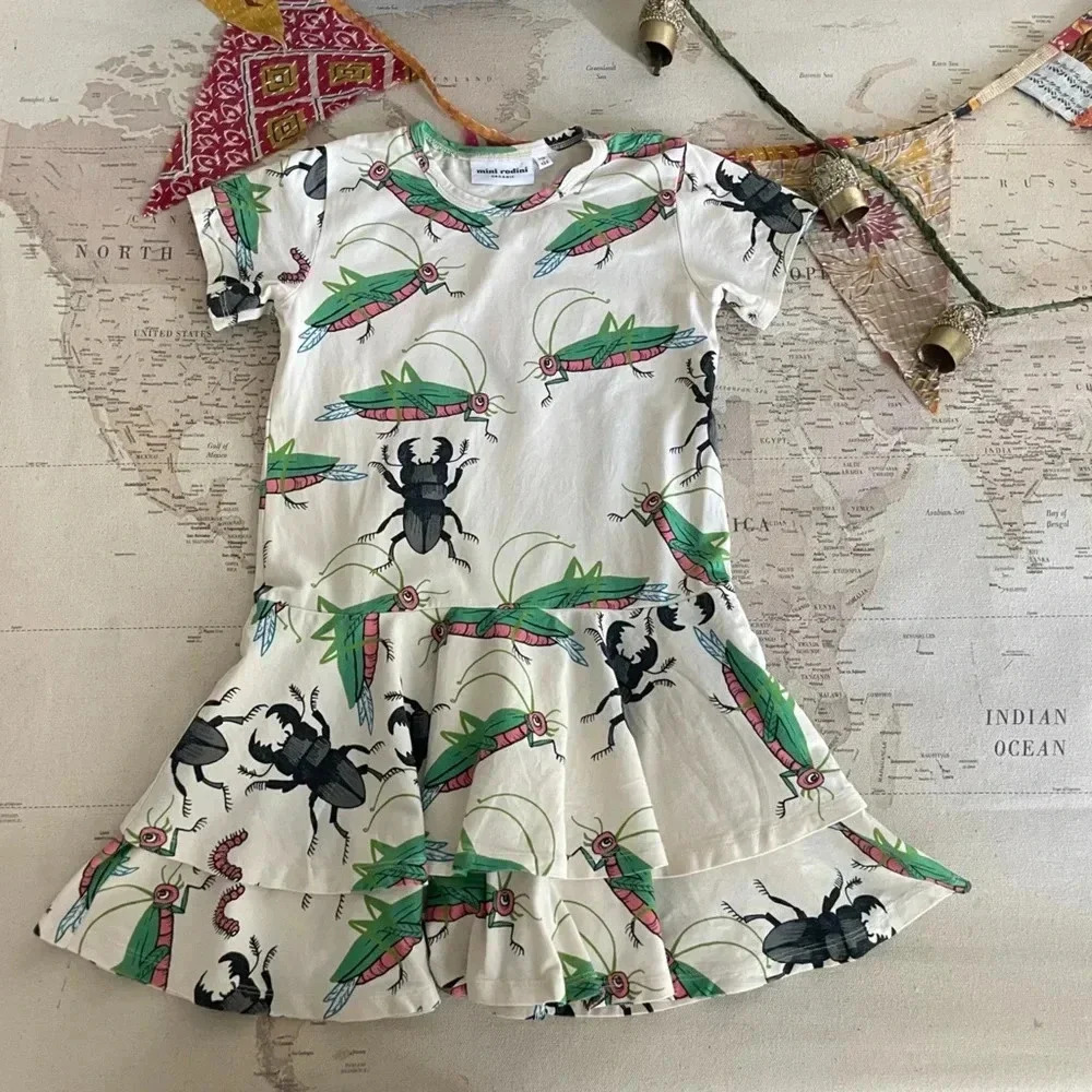 Mini Rodini Bug Dress Size 116-122 / 5-7Y